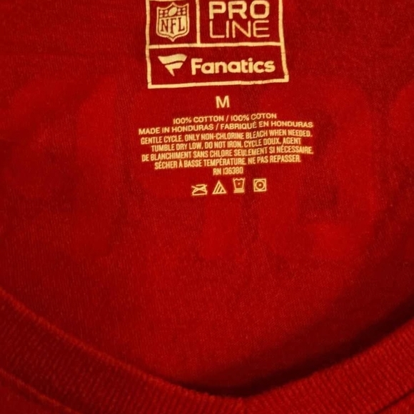 Fanatics Red NFL Pro Line T-Shirt B1 - Picture 2 of 3
